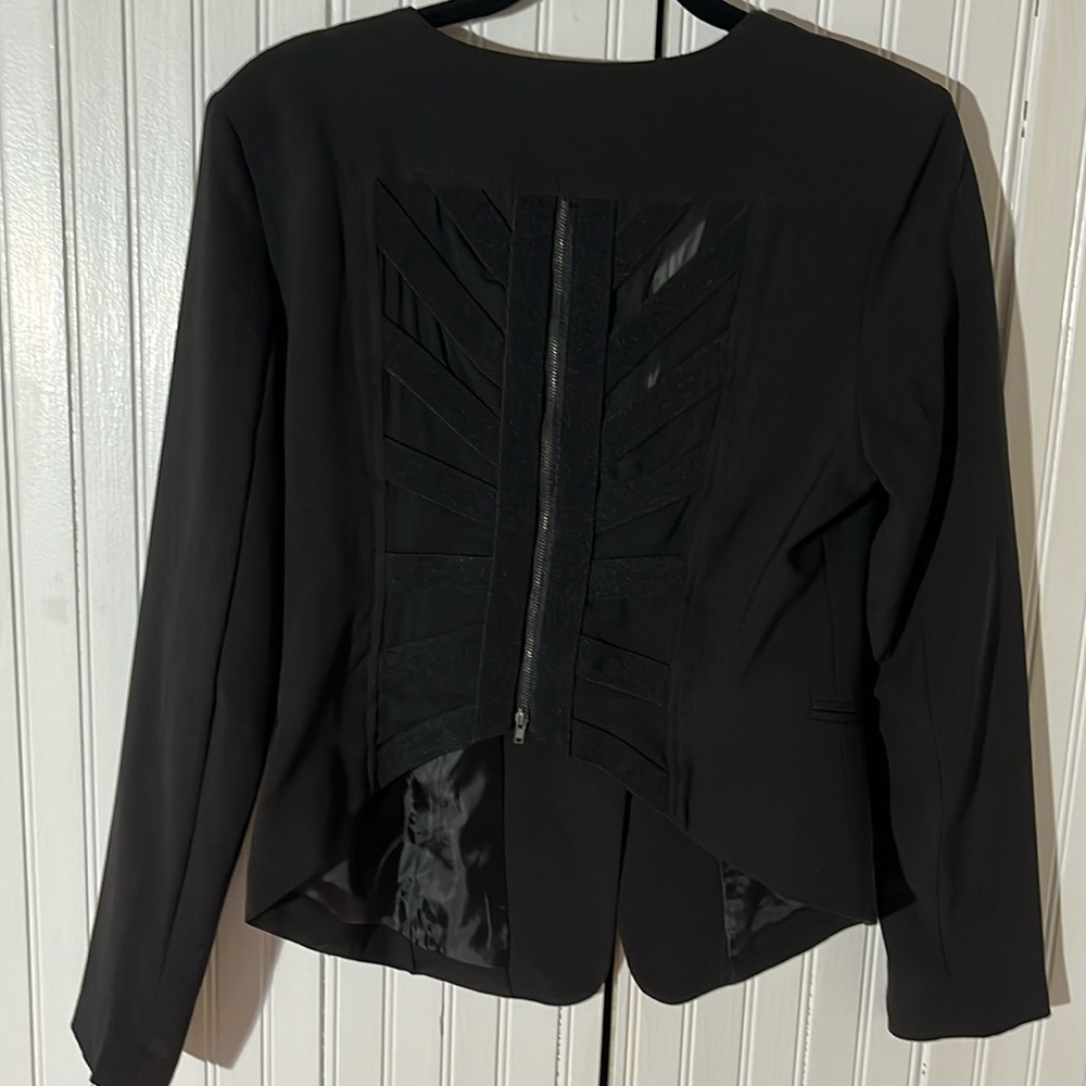 Love Tree black cropped blazer with back corset detail